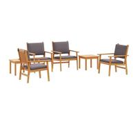 Qnhdfrt Set Divani da Giardino 6 Pezzi in Legno Massello di Acacia