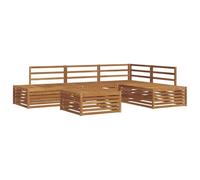 Qnhdfrt Set Divani da Giardino in Legno di Acacia, Salotto Esterno 5 Pezzi | Arredo componibile in legno massello per terrazza e patio, ideale per accogliere gli ospiti all'aperto.
