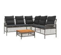 Qnhdfrt Set Divano da Giardino 2 pz in Rattan PE con Tavolino Grigio