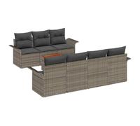 Qnhdfrt Set Divano da Giardino 8 Pzi in Polyrattan Grigio con Tavolo