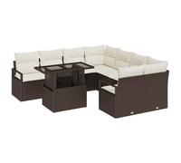 Qnhdfrt Set Divano da Giardino 9 Pezzi, Salotto Modulare in Polyrattan