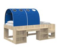 Qnhdfrt Set Letto 3 Pz con Ripiani e Doghe Sonoma e Blu 108,5x203 cm
