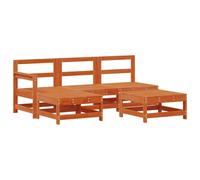 Qnhdfrt Set Lounge da Giardino 5 Pezzi in Pino Massello Marrone Cera