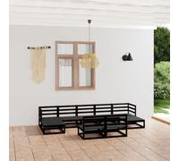 Qnhdfrt Set lounge da giardino in legno di pino massiccio, 9 pezzi, con tavolo e sgabello, design modulare, robusto, per terrazza, balcone e giardino