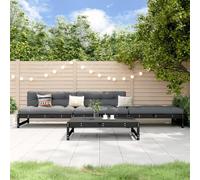 Qnhdfrt Set lounge da giardino nero 4 pezzi in legno di pino massiccio con pallet design 120 x 84 x 70 cm per terrazze balcone e giardino
