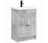 Qnhdfrt Set Mobile da Bagno con Lavabo e Rubinetto Grigio Cemento 2 Pz