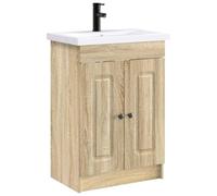 Qnhdfrt Set Mobile da Bagno con Lavabo e Rubinetto Rovere Sonoma 2 Pz