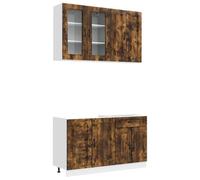 Qnhdfrt Set Mobiletti Cucina 4 Pezzi Rovere Fumo Legno Ingegnerizzato