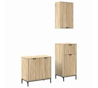 Qnhdfrt Set Mobili Bagno 3 Pezzi Mobile Lavabo Colonna Rovere Sonoma