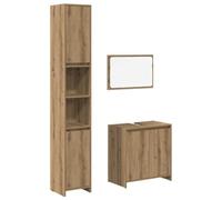 Qnhdfrt Set Mobili da Bagno 3 Pz Mobile Sottolavello Colonna Specchio