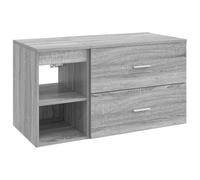 Qnhdfrt Set Mobili da Bagno Sospesi 2 Pz Legno Grigio Sonoma