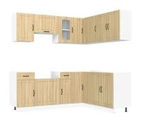 Qnhdfrt Set Mobili da Cucina 11 Pezzi Lucca Rovere Sonoma in Truciolato | Arreda la tua cucina con un set modulare da 11 elementi in truciolato con piedini regolabili e finitura rovere.