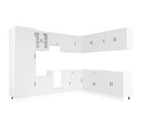 Qnhdfrt Set Mobili da Cucina 14 pz Porto Bianchi in Legno Multistrato