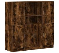 Qnhdfrt Set Mobili da Cucina 3 Pz Credenza Dispensa Rovere Fumo