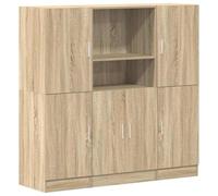 Qnhdfrt Set Mobili da Cucina 3 Pz Rovere Sonoma in Truciolato