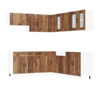 Qnhdfrt Set Mobili da Cucina Modular 11 Pezzi Kalmar Legno Antico | Arreda la tua cucina con stile grazie a questo set componibile da 11 moduli, ideale per organizzare piatti e dispensa.
