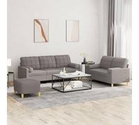 Qnhdfrt Set per divano con sgabello e cuscino in tortora, 2 posti e 3 posti divano in tessuto resistente per soggiorno, comodo salotto dal design moderno