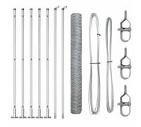 Qnhdfrt Set Recinzione da Giardino in Rete 10x0,8 m con Pali e Basi