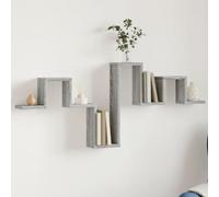 Qnhdfrt Sonoma - Mensola da parete in legno grigio, 104,5 x 10 x 43 cm, con scomparti aperti per lo spazio, design robusto, adatto per soggiorno, ufficio, camera da letto
