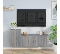 Qnhdfrt Sonoma - Set di 2 mobili per TV, colore: grigio, materiale in legno, montaggio a parete, con credenza, 100 x 34,5 x 40 cm, 40 x 34,5 x 60 cm, design moderno e miracolo per il soggiorno