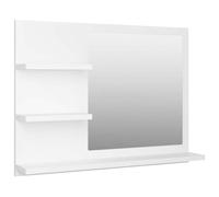 Qnhdfrt Specchio da bagno bianco con 3 ripiani, 60 x 10,5 x 45 cm, specchio da parete in legno e acrilico, facile da pulire, specchio da appendere per bagno e WC degli ospiti