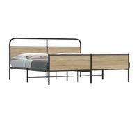Qnhdfrt Struttura del letto in acciaio con rete a doghe di incenso, 193 x 203 cm, robusta struttura in metallo per un comfort ottimale con testiera e pediera