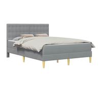 Qnhdfrt Struttura Letto 120x190 cm con Materasso e Testiera Grigio Chiaro | Set completo per camera da letto con imbottitura morbida, base a doghe stabili e spazio utile rialzato da terra.