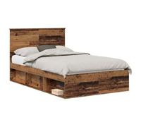 Qnhdfrt Struttura Letto 120x200 cm con Testiera in Pino Massello | Base per materasso piazza e mezza con rete a doghe fisse per camera da letto e stanza ospiti, supporto fino a 200 kg.