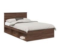 Qnhdfrt Struttura Letto 120x200 cm con Testiera Rovere Marrone | Base per materasso 120x200 con rete a doghe fisse e finitura rovere marrone, ideale per la camera da letto moderna.