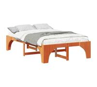 Qnhdfrt Struttura Letto 120x200 cm in Legno Massello di Pino Marrone | Base a doghe integrata per supporto ottimale del materasso nella camera da letto principale o stanza ospiti.