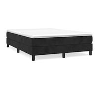 Qnhdfrt Struttura Letto 140x190 cm Imbottita in Velluto Nero | Elegante sommier per camera da letto con doghe in compensato e gambe robuste per supporto ottimale.