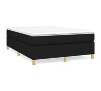 Qnhdfrt Struttura Letto 140x200 cm Nero in Tessuto con Doghe | Base per letto matrimoniale francese in tessuto nero traspirante, ideale per la camera da letto moderna ed elegante.