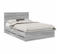 Qnhdfrt Struttura Letto 150x200 cm con 6 Cassetti e Testiera Grigio Sonoma | Mobile per camera da letto in legno ingegnerizzato robusto, dotato di scomparti salvaspazio e supporto fino a 200 kg.