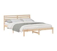 Qnhdfrt Struttura Letto 160x220 cm in Legno Massello di Pino Marrone | Base per materasso a piattaforma rettangolare con doghe stabili per la tua camera da letto o stanza degli ospiti.