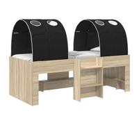 Qnhdfrt Struttura Letto 3 pz Legno Ingegnerizzato 193x111 cm Rovere e Nero