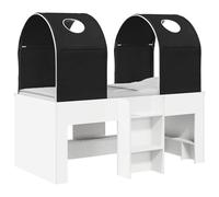Qnhdfrt Struttura Letto 3 pz Legno Ingegnerizzato Bianco Nero 163x101 cm