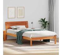 Qnhdfrt Struttura letto 90 x 190 cm in legno massello con illuminazione a LED, moderna piattaforma con poggiatesta per camera da letto e camera degli ospiti