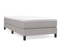Qnhdfrt Struttura Letto 90x190 cm in Tessuto Grigio Chiaro | Gambe robuste e doghe in compensato per la camera da letto, traspirante e stabile per materasso 90x190 cm.