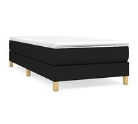 Qnhdfrt Struttura Letto a Molle 100x200 cm Nero in Tessuto | Base per letto con doghe in compensato e gambe robuste in tessuto traspirante nero per camera da letto elegante.