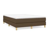 Qnhdfrt Struttura Letto a Molle 140x190 cm Giroletto Tessuto Marrone Scuro | Base sommier per camera da letto con doghe in compensato stabili e rivestimento in tessuto traspirante marrone scuro.