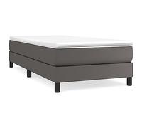 Qnhdfrt Struttura Letto a Molle Grigio 80x200 cm in Similpelle | Base per materasso 80x200 cm ideale per la camera da letto. Telaio in compensato con gambe robuste e rivestimento grigio.