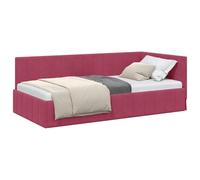 Qnhdfrt Struttura Letto ad Angolo 90x190 cm Rosso Vino a L per Camera