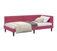 Qnhdfrt Struttura Letto ad Angolo 90x200 cm Divano Letto Rosso Vino | Design a L salvaspazio per camera da letto e soggiorno. Testiera reversibile montabile a sinistra o destra.