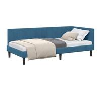Qnhdfrt Struttura Letto ad Angolo a L 90x200 cm Divano Letto Tessuto Blu | Design salvaspazio a L con testiera reversibile destra o sinistra per la camera da letto o soggiorno degli ospiti.