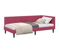 Qnhdfrt Struttura Letto ad Angolo a L 90x200 cm Rosso Vino