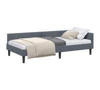 Qnhdfrt Struttura Letto ad Angolo Grigio Scuro 100x200 cm Divano Letto | Rivestimento in velluto e forma a L salvaspazio, ideale per la camera da letto o la stanza degli ospiti.