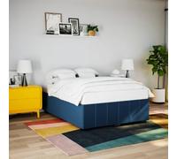 Qnhdfrt Struttura letto blu 140 x 200 cm con rete a doghe in poliestere resistente e legno di pino massiccio per un sonno riposante