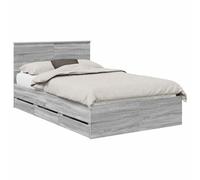 Qnhdfrt Struttura Letto con 6 Cassetti Grigio Sonoma 123x200 cm | Ideale per la camera da letto moderna, offre supporto stabile in legno ingegnerizzato e capienti vani salvaspazio.