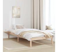 Qnhdfrt Struttura letto con comodini marrone, 100 x 200 cm, moderna Piattaforma in pino massiccio con rete a doghe fisse e comodini integrati per una camera da letto elegante