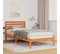 Qnhdfrt Struttura letto con testiera 100 x 210 cm, in pino massiccio, design moderno con rete a doghe fisse e facile da montare per camera da letto, letto degli ospiti e camera dei ragazzi